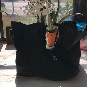 Black high top boots
